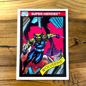 Wolverine superheroes marvel trading card number 37 1990 marvel entertainment